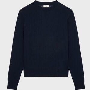 Celine Crew Neck Sweater 100% Fine Merino Wool Classic Navy XL Phoebe Philo